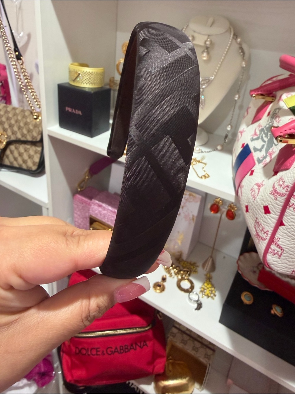 Fendi Black Headband Zucca Print - Picture 6 of 10